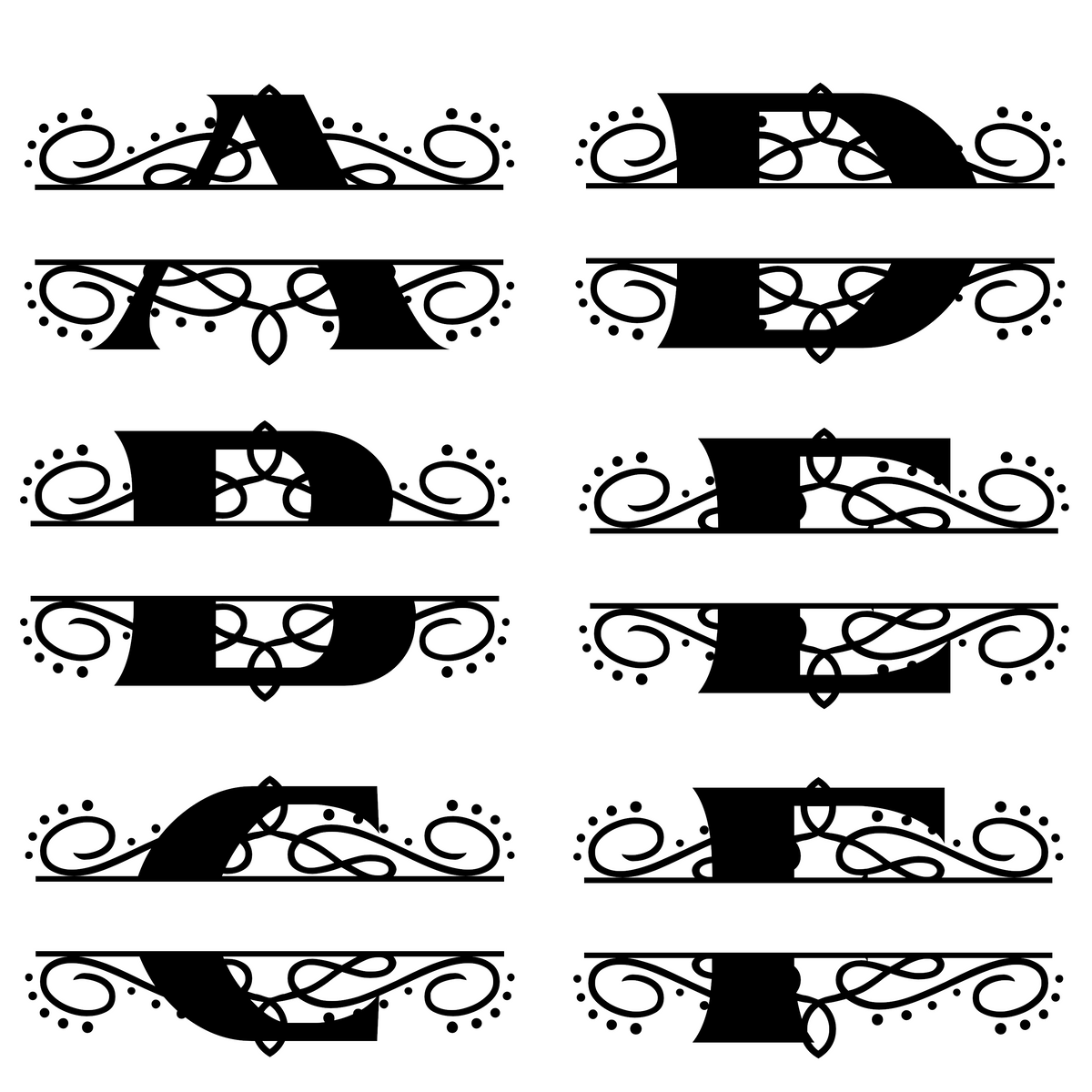 Split Monogram and Custom Name – Shay's Creative Expression