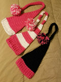 Baby Elf Hat,  Long Tail Hat Pink Collection