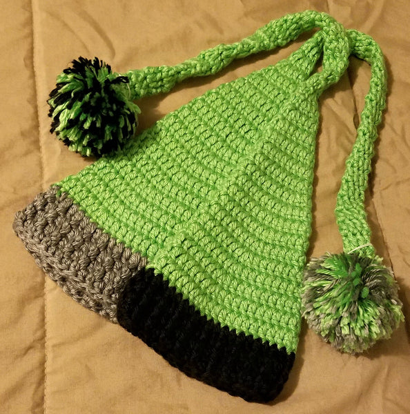 Baby Elf Hat,  Long Tail Hat Green Collection