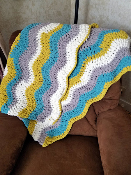 Crochet throw blanket