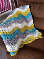 Crochet throw blanket