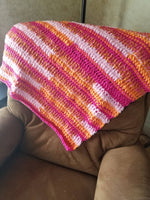 Crochet tunisian throw blanket